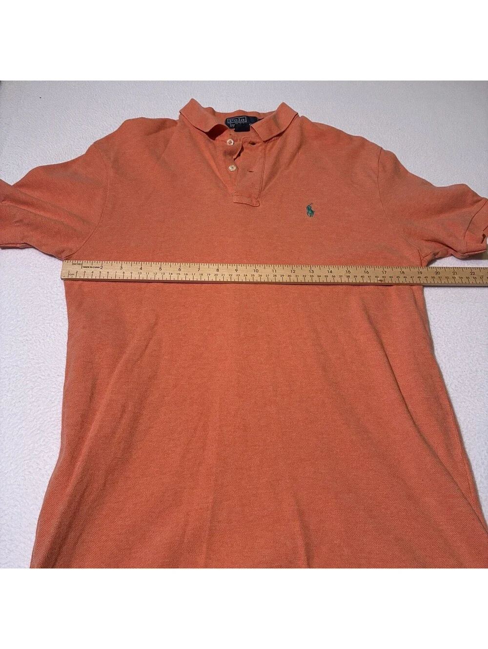 Polo Ralph Lauren Polo Shirt Men's M Medium Orange Short Sleeve Pony Embroidered